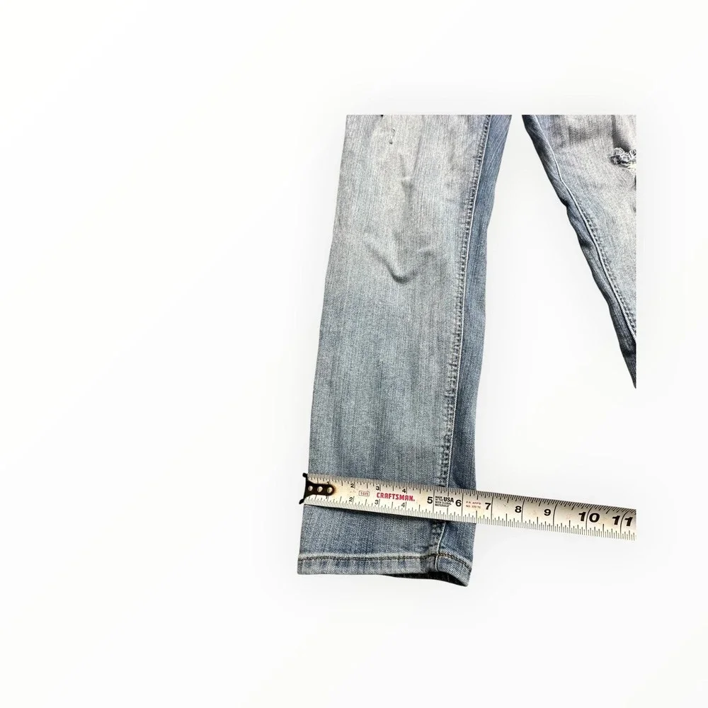 Banana Republic Girlfriend Jeans Womens 28/6P Light Wash Distressed Denim Petite